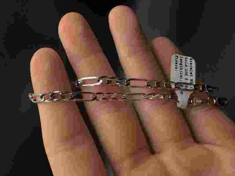 White Gold Figaro Bracelet